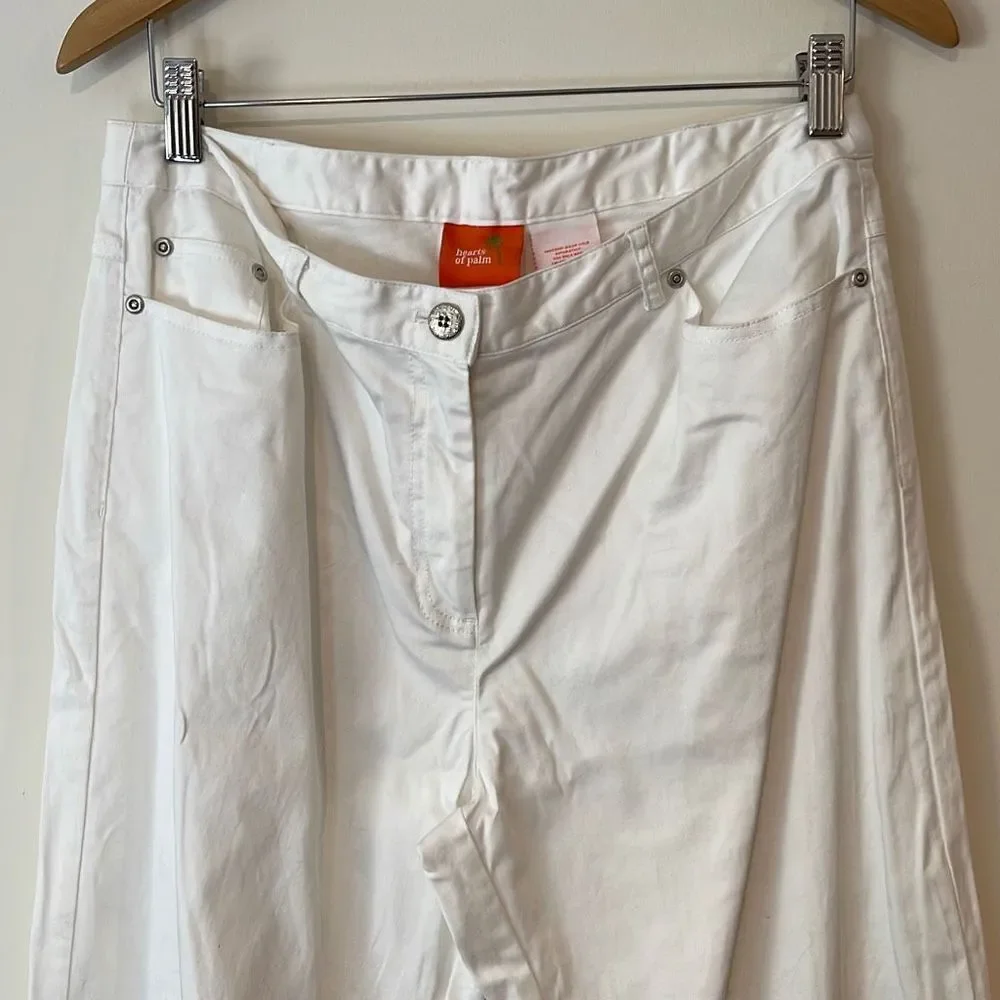 Hearts of Palm Women’s Set 2 Pc Beaded Pant Suit White‎ Size 10